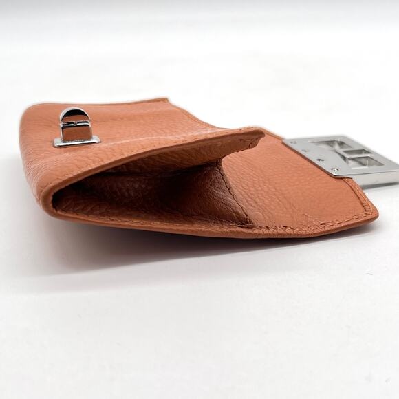 MARC JACOBS Small Leather Wallet Card Case Cognac Brown Turnlock SLG - Picture 8 of 10